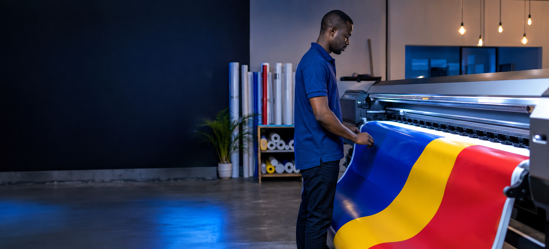 Atelier moderne d’impression grand format de Congo Net Solution